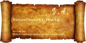 Veszelovszki Anita névjegykártya