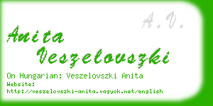 anita veszelovszki business card